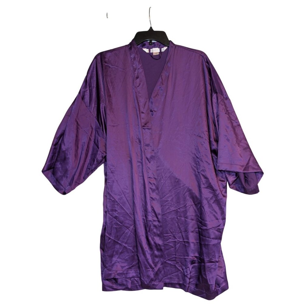 Victorias Secret Purple Satin Kimono Robe O/S No Belt